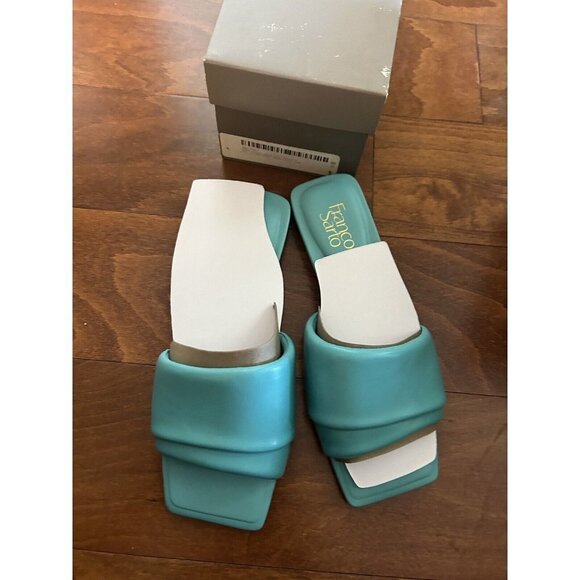 Franco Sarto Aqua Leather Caris Slides Sandals Open Toe Leather 7.5 M NEW - Picture 5 of 7